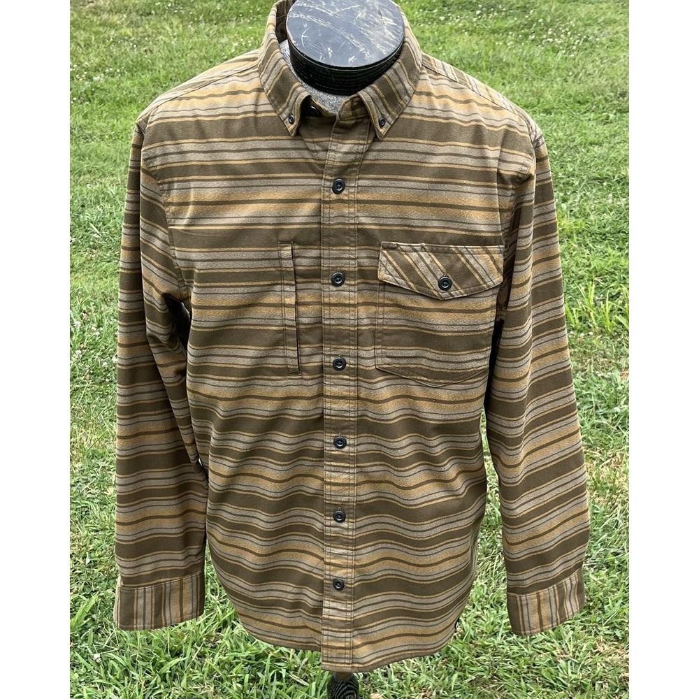 Alaskan Hardgear Shirt Mens Medium Striped Button Up Flannel Duluth Outdoor